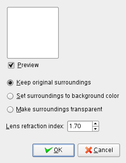 Параметры фильтра Линза