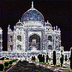 Пример применения фильтра Выделения края