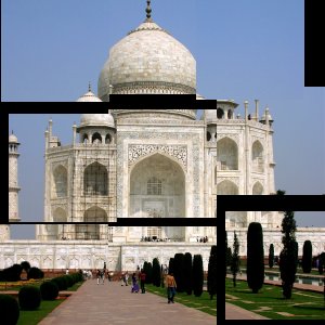 Пример применения фильтра Разрез бумаги (3 сегмента)