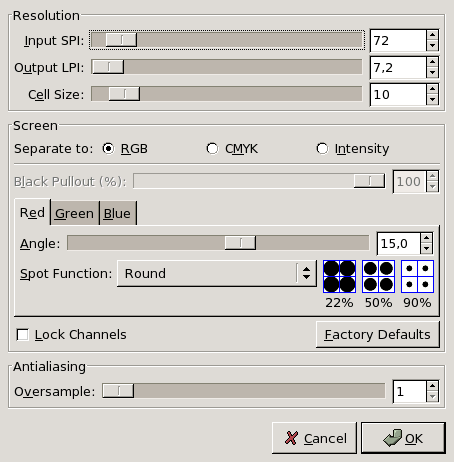 Параметры фильтра Газетная бумага