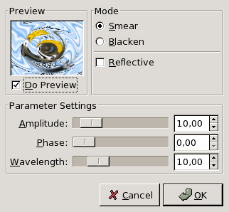 Параметры фильтра Волны