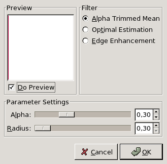 Параметры фильтра Нелинейный фильтр