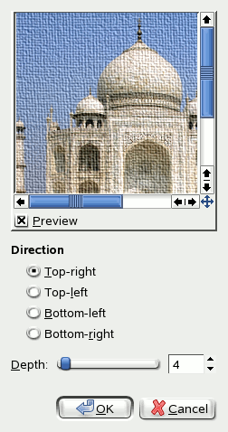 Параметры фильтра Применить холст