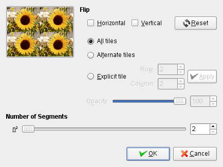 Параметры фильтра Маленькая черепица