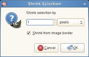 The Shrink Selection dialog