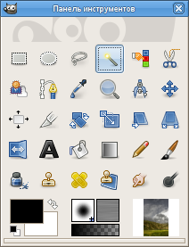 Инструмент Выделение связанной области на панели инструментов