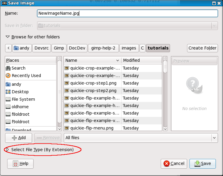 Диалог Сохранить изображение
