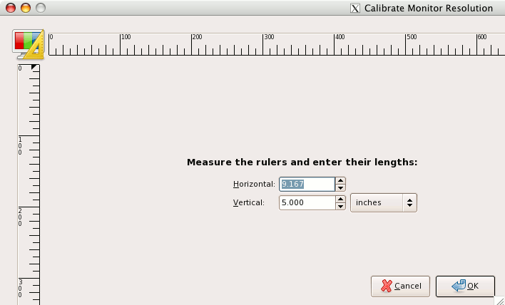Диалог калибровки
